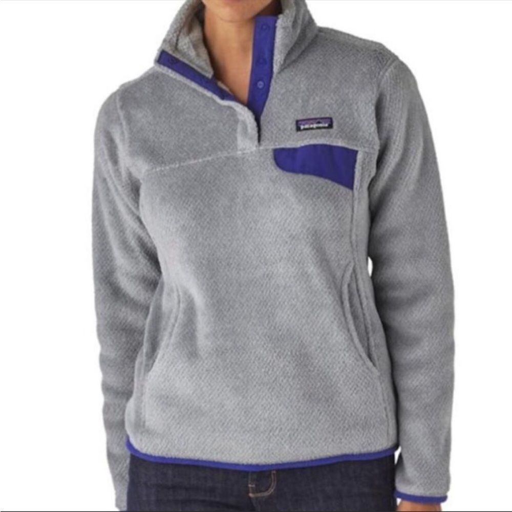 PATAGONIA | Re-Tool Snap-T Fleece Pullover Gray & Purple Women’s Size Medium